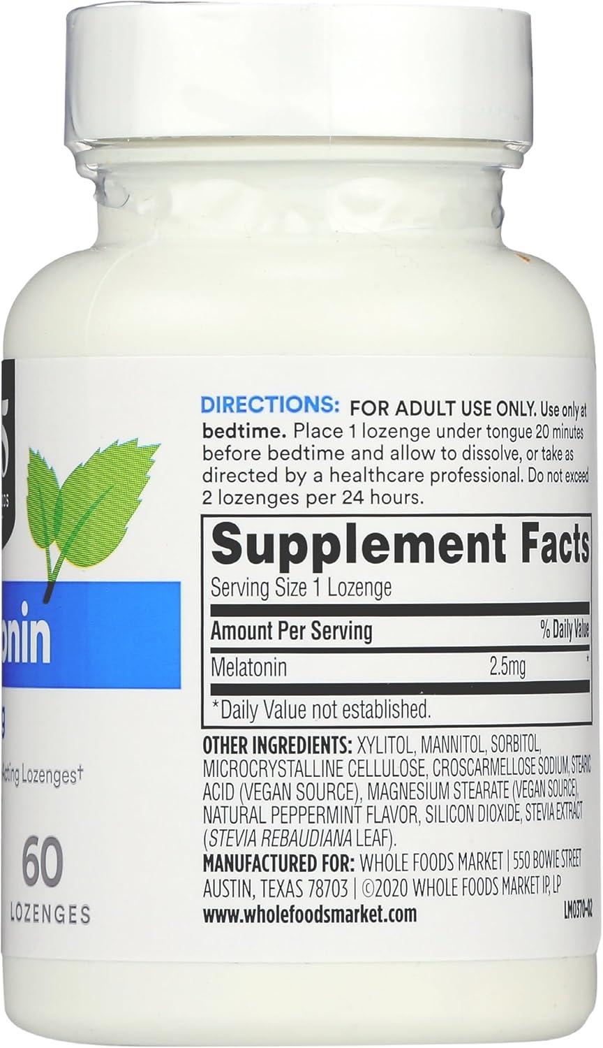 image:image365 by Whole Foods Market Melatonin Lozenges 25mg Peppermint Flavor 60 CT60 Count Pack of 1