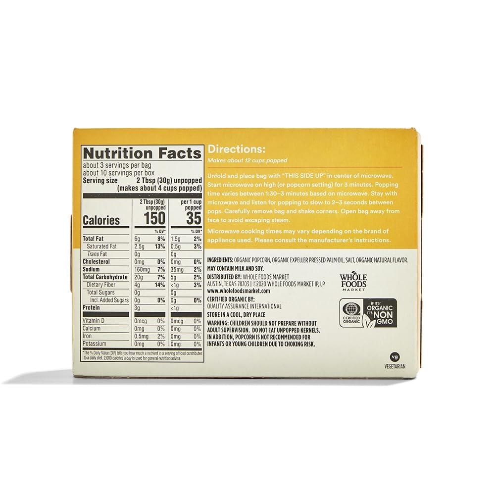 image:image365 by Whole Foods Market Organic Microwave Popcorn 21 OunceButter