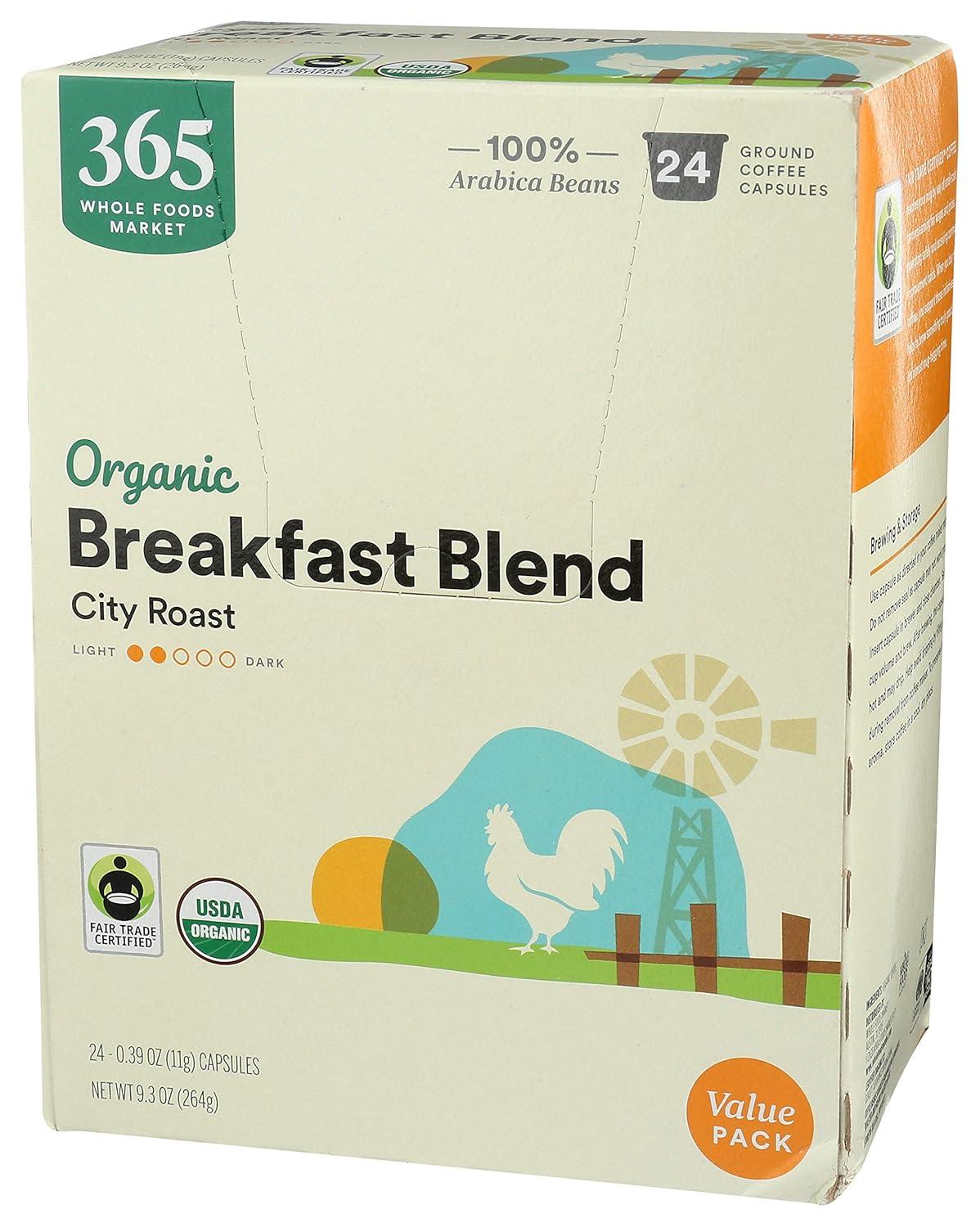 image:image365 by Whole Foods Market Organic Morning Blend Coffee Pods MediumLight City Roast 12 CountOrganic Breakfast Blend City Roast Coffee