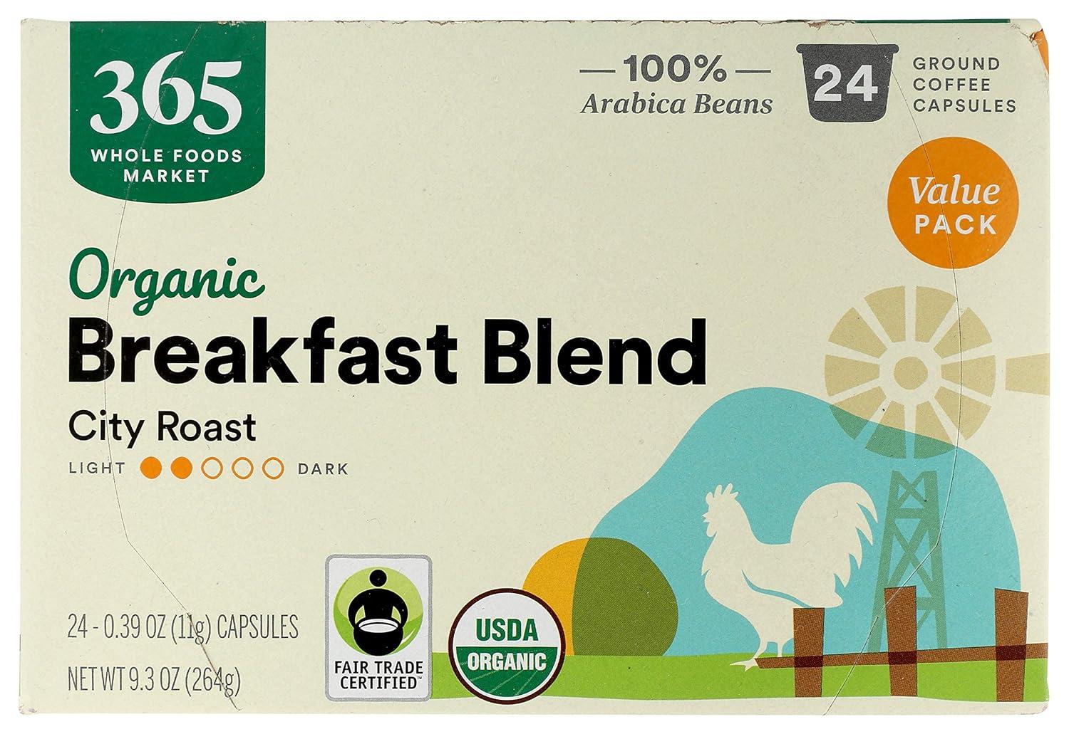 image:image365 by Whole Foods Market Organic Morning Blend Coffee Pods MediumLight City Roast 12 CountOrganic Breakfast Blend City Roast Coffee