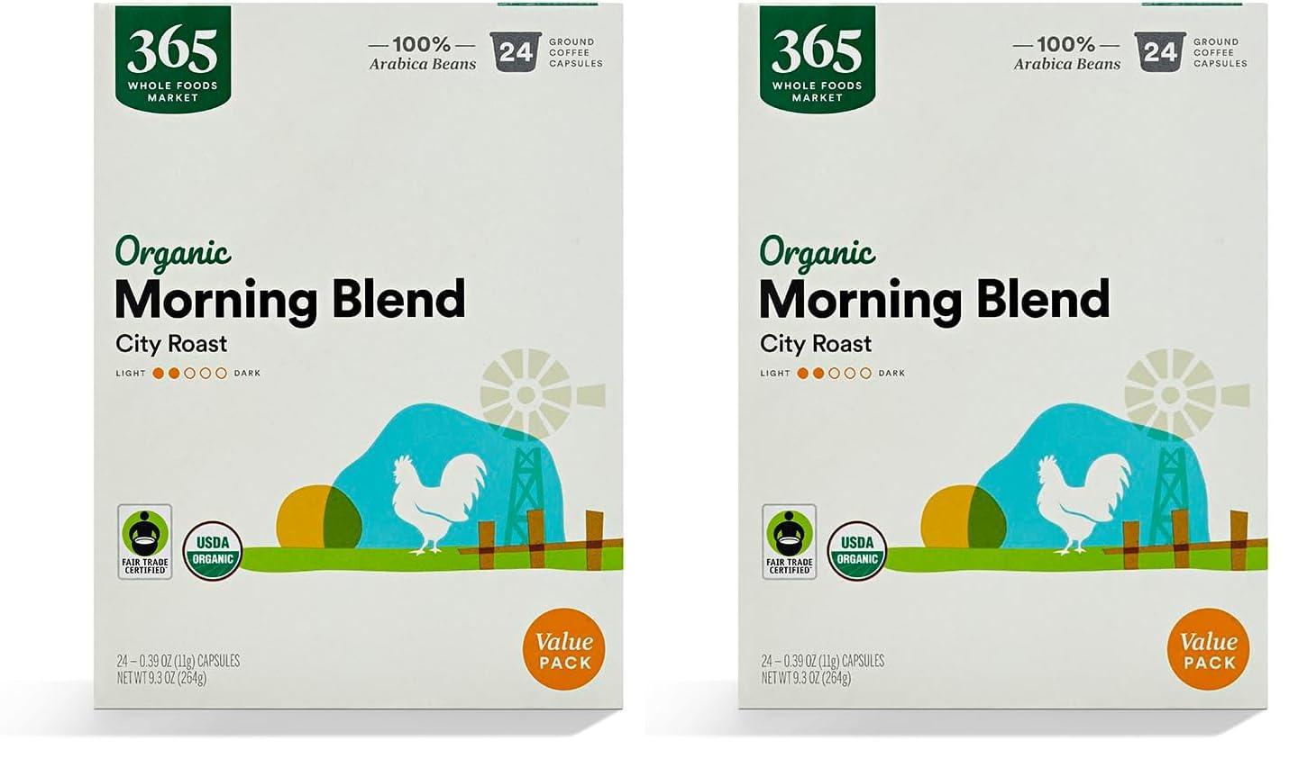 image:image365 by Whole Foods Market Organic Morning Blend Coffee Pods MediumLight City Roast 12 CountOrganic Breakfast Blend City Roast Coffee