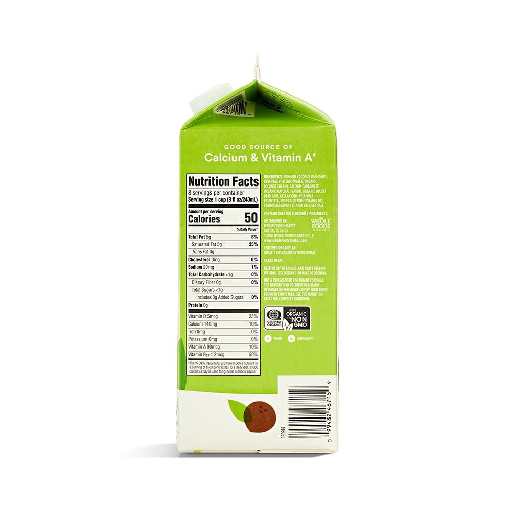 image:image365 by Whole Foods Market Organic Unsweet Original Coconut Milk 32 Fl OzUnsweetened Original