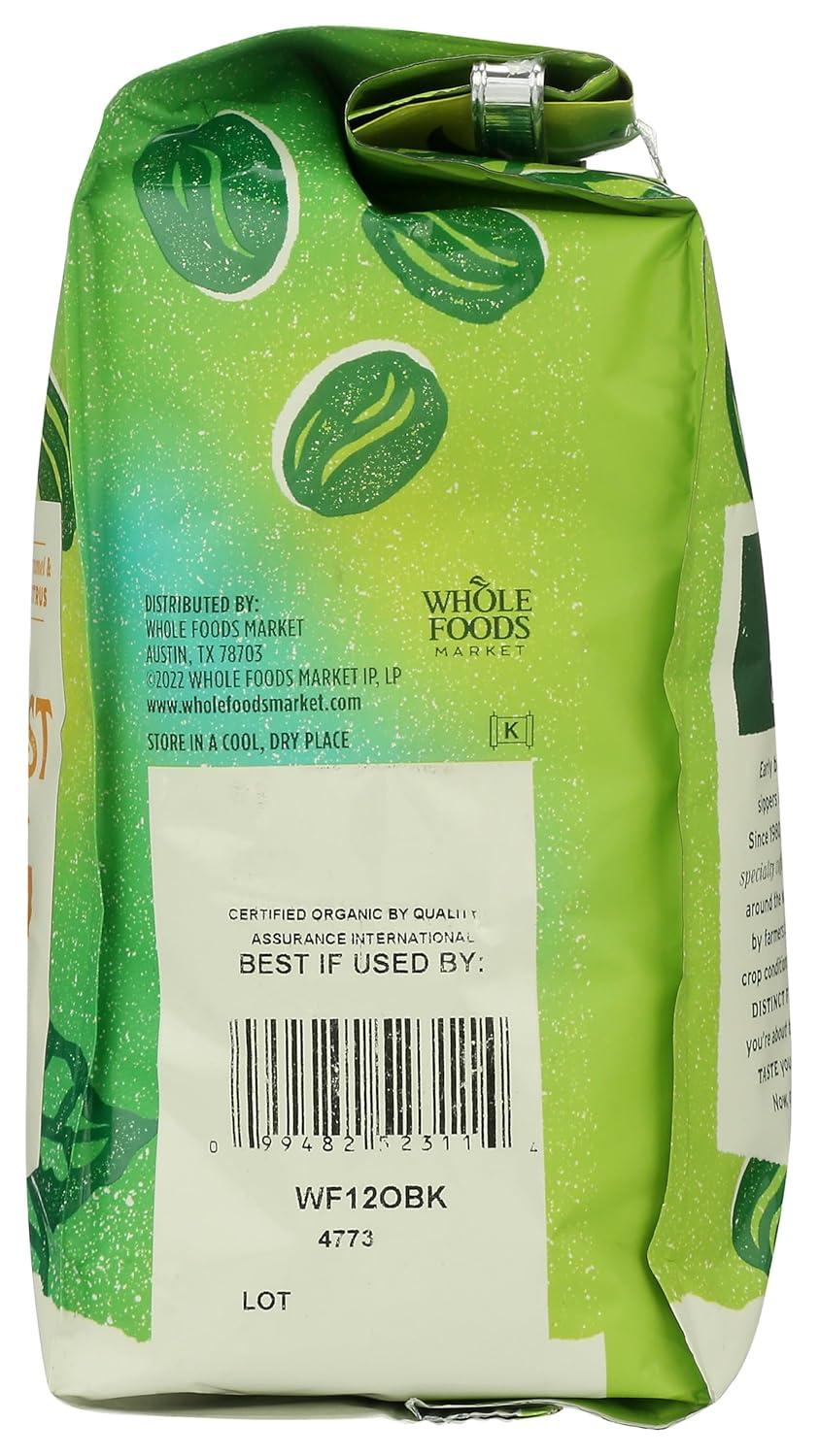 image:imageWhole Foods Market Organic Breakfast Blend Whole Bean Coffee Light Roast Milk Chocolate Caramel amp Citrus 12 Ounce12 Ounce Pack of 1