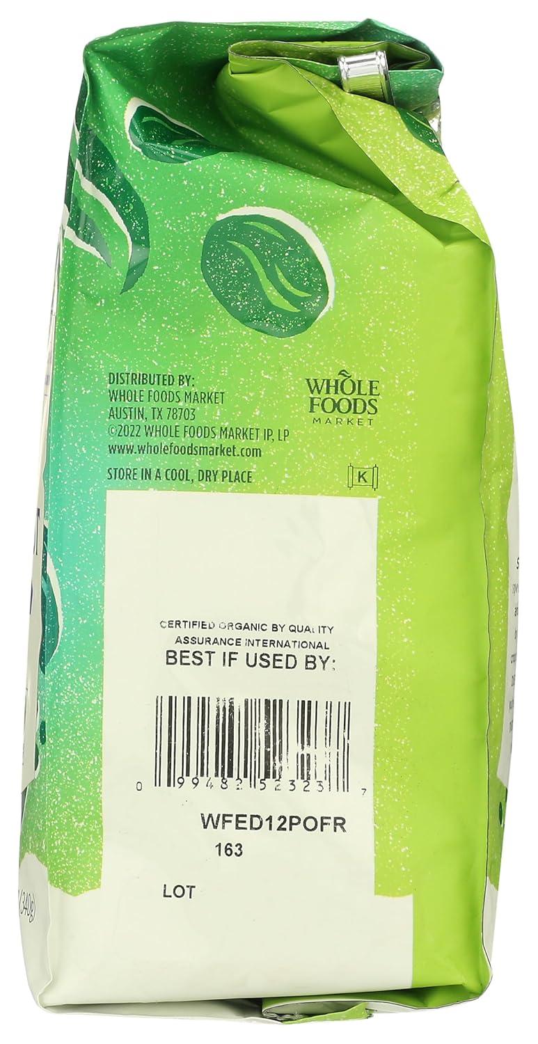 image:imageWhole Foods Market Organic Decaf Ground Coffee Dark French Roast Smoky amp Sweet Smooth amp Balanced 12 Ounce12 Ounce Pack of 1