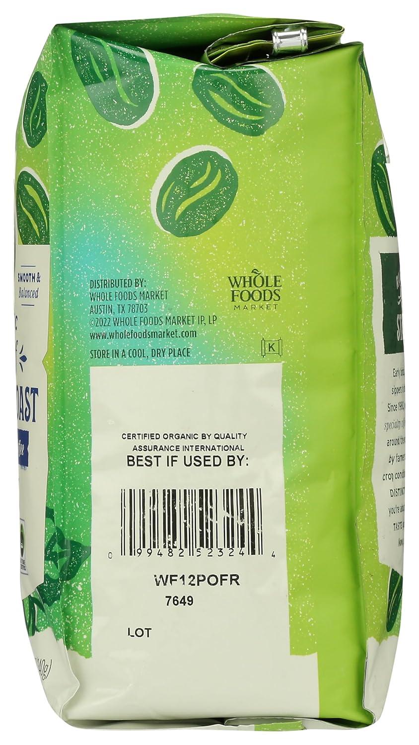 image:imageWhole Foods Market Organic Decaf Whole Bean Coffee Dark French Roast Smoky amp Sweet Smooth amp Balanced 12 Ounce12 Ounce Pack of 1