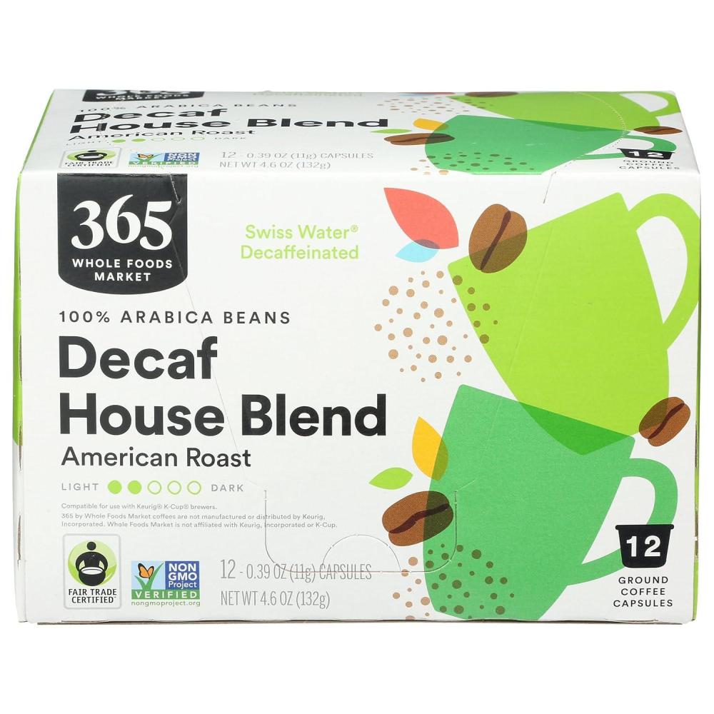 image:image365 by Whole Foods Market Decaf House Blend Coffee Pods American Roast 12 Count12 Count Pack of 1