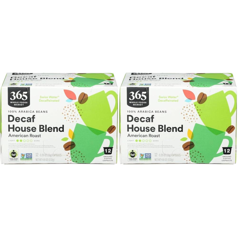 image:image365 by Whole Foods Market Decaf House Blend Coffee Pods American Roast 12 Count12 Count Pack of 2