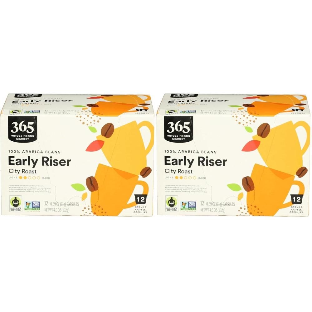 image:image365 by Whole Foods Market Early Riser Coffee Pods MediumLight City Roast 12 Count46 Ounce Pack of 2