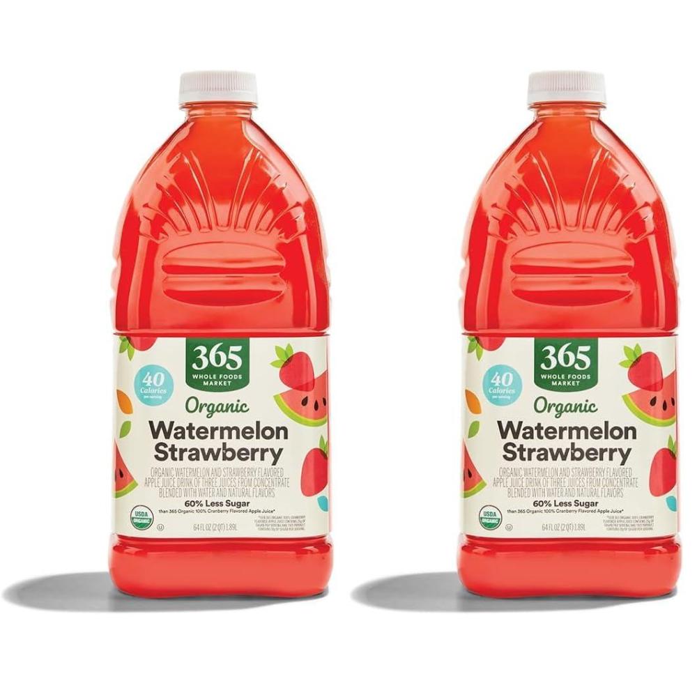 image:image365 by Whole Foods Market Organic Reduced Sugar Watermelon Strawberry Juice 64 Fl Oz64 Fl Oz Pack of 2