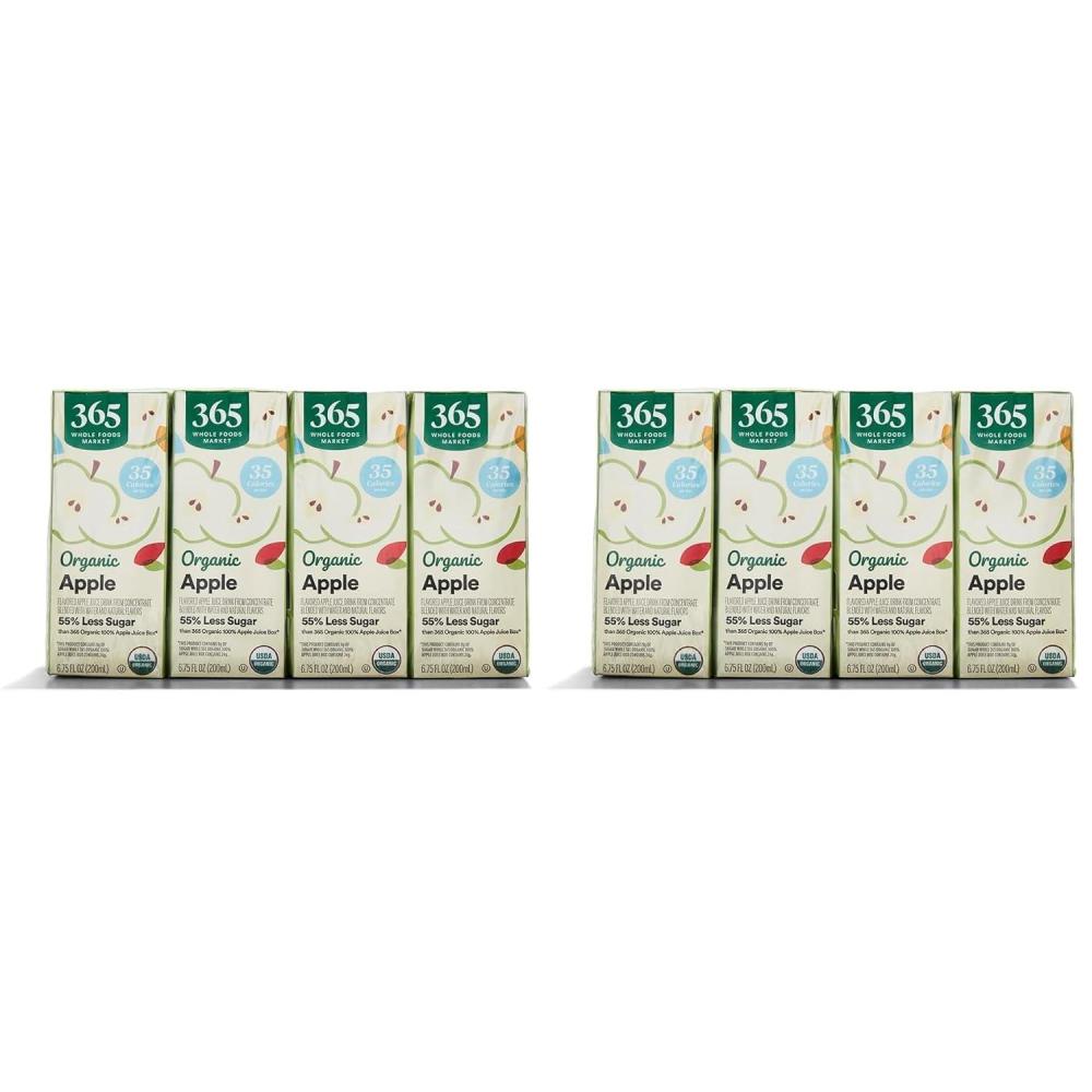 image:image365 by Whole Foods Market Organic ReducedSugar Apple Juice Boxes 675 Fl Oz Pack of 8675 Fl Oz Pack of 16
