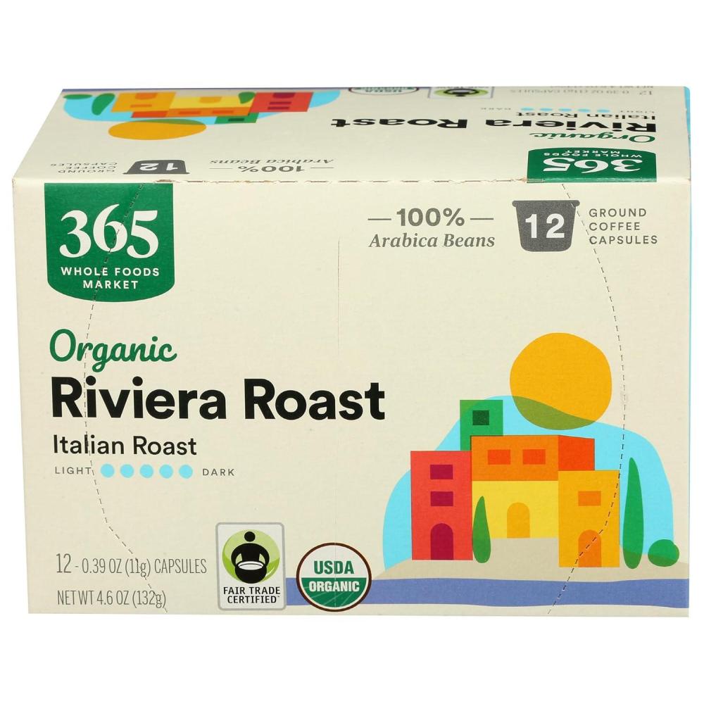 image:image365 by Whole Foods Market Organic Riviera Roast Coffee Pods Dark Italian Roast 12 Count