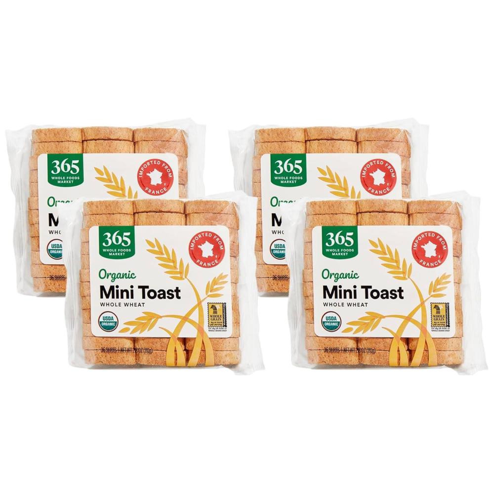 image:image365 by Whole Foods Market Organic Whole Wheat Mini Toast Vegan 28 Ounce28 Ounce Pack of 4