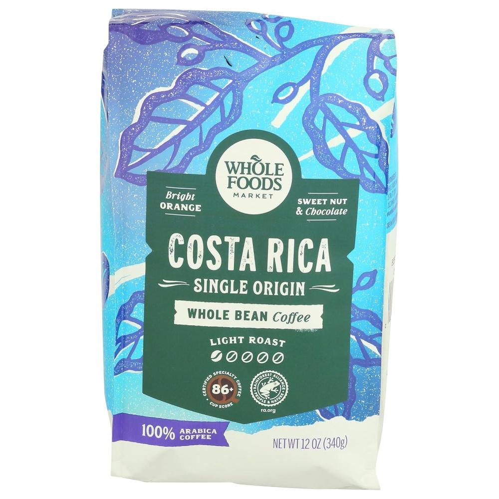 image:imageWhole Foods Market Costa Rica Single Origin Whole Bean Coffee Light Roast Orange amp Chocolate 12 Ounce