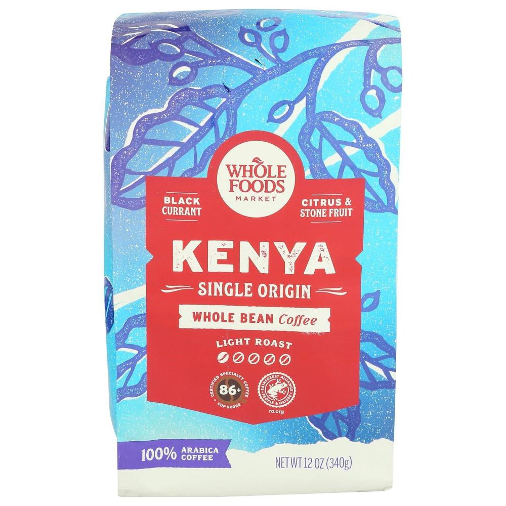 image:imageWhole Foods Market Kenya Single Origin Whole Bean Coffee Light Roast Black Currant Citrus amp Stone Fruit 12 Ounce