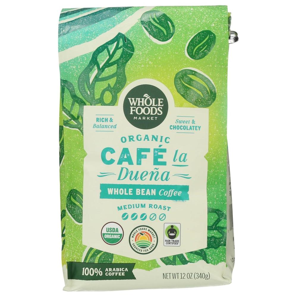 image:imageWhole Foods Market Organic Caf la Duena Whole Bean Coffee Medium Roast Rich amp Balanced Sweet amp Chocolatey 12 Ounce12 Ounce Pack of 1