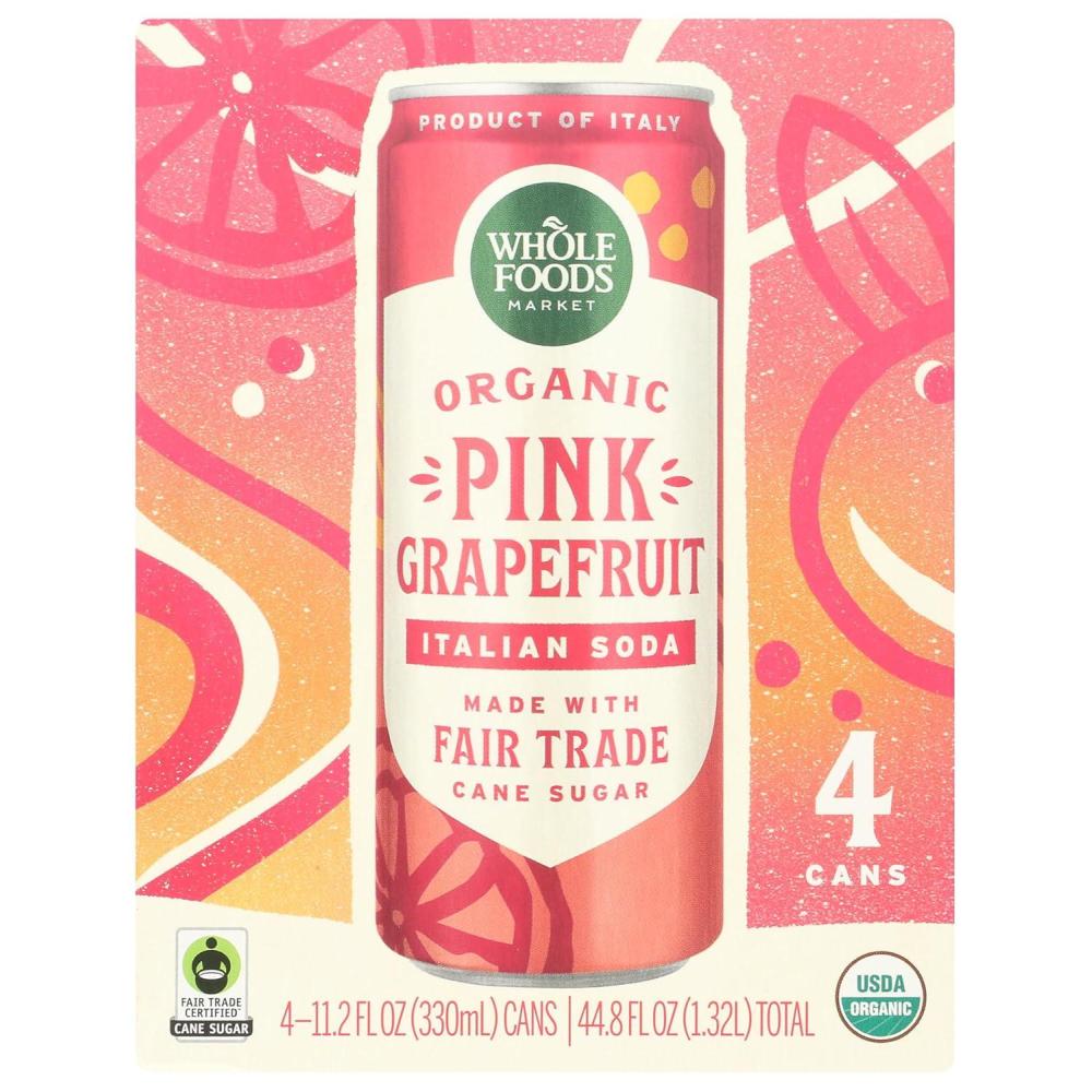 image:imageWhole Foods Market Organic Pink Grapefruit Italian Soda 112 Fl Oz 4 PackOrganic