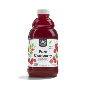 365 by Whole Foods Market, 100% Cranberry Juice, 32 Fl Oz(32 Fl Oz (Pack of 1))