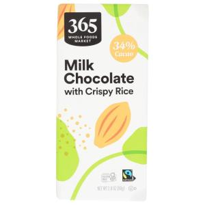 365 by Whole Foods Market, Crispy Rice Milk Chocolate Bar, 2.8 Ounce