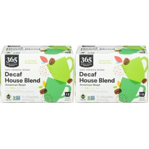 365 by Whole Foods Market, Decaf House Blend Coffee Pods, American Roast, 12 Count(12 Count (Pack of 2))