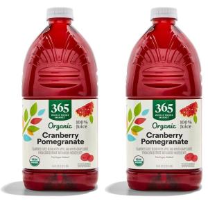 365 by Whole Foods Market, Organic Cranberry-Pomegranate Juice Blend, 64 Fl Oz(64 Fl Oz (Pack of 2))