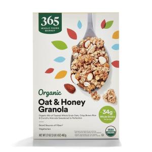 365 by Whole Foods Market, Organic French Vanilla Almond Granola, 17 Ounce(Oat & Honey)