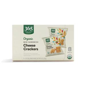 365 by Whole Foods Market, Organic Mini Cheese Sandwich Crackers 8 Count, 1 Ounce(Cheese)