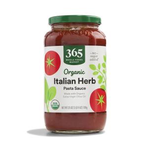365 by Whole Foods Market, Organic Portobello Mushroom Pasta Sauce, 25 Ounce(Italian Herb)