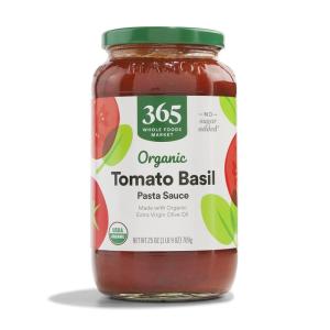 365 by Whole Foods Market, Organic Portobello Mushroom Pasta Sauce, 25 Ounce(Tomato Basil)