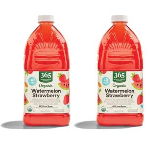 365 by Whole Foods Market, Organic Reduced Sugar Watermelon Strawberry Juice, 64 Fl Oz(64 Fl Oz (Pack of 2))