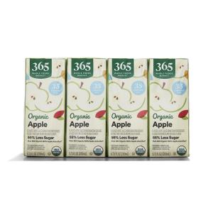 365 by Whole Foods Market, Organic Reduced-Sugar Apple Juice Boxes, 6.75 Fl Oz (Pack of 8)(6.75 Fl Oz (Pack of 8))