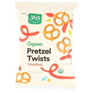 365 by Whole Foods Market, Organic Unsalted Mini Pretzel Twists, 8 Ounce(8 Ounce (Pack of 1))