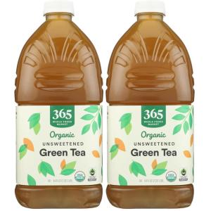 365 by Whole Foods Market, Organic Unsweetened Green Tea, 64 Fl Oz(64 Fl Oz (Pack of 2))