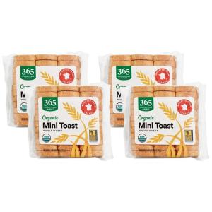 365 by Whole Foods Market, Organic Whole Wheat Mini Toast, Vegan, 2.8 Ounce(2.8 Ounce (Pack of 4))