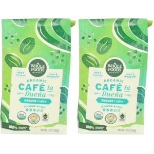 Whole Foods Market, Organic Café la Duena Ground Coffee, Medium Roast, Rich & Balanced, Sweet & Chocolatey, 12 Ounce(12 Ounce (Pack of 2))