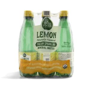 Whole Foods Market, Organic Italian Lime Sparkling Mineral Water 6 Pack, 16.9 Fl Oz(Lemon)