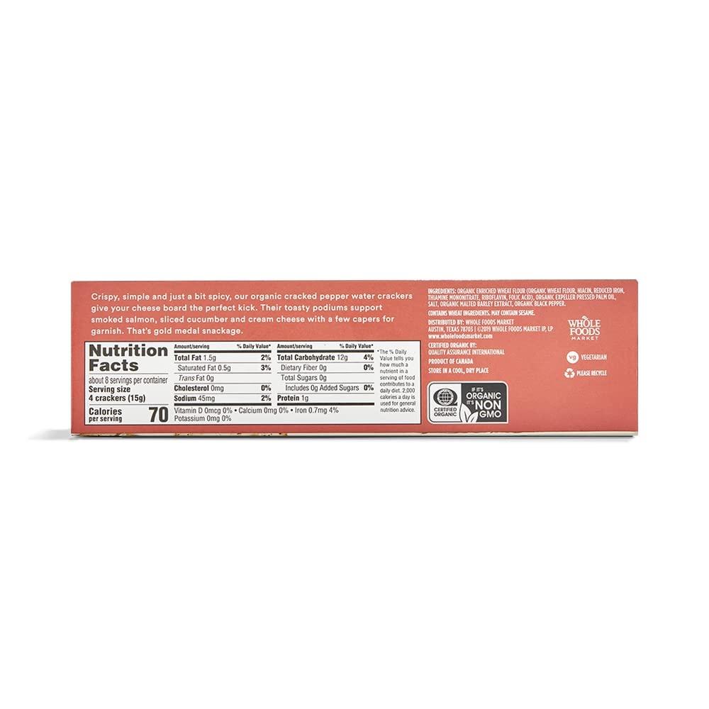 image:image365 by Whole Foods Market Organic Cracked Pepper Water Crackers 44 OunceCracked Pepper
