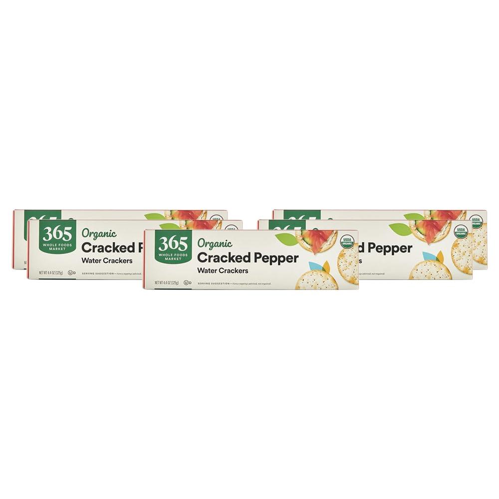 image:image365 by Whole Foods Market Organic Cracked Pepper Water Crackers 44 OunceCracked Pepper
