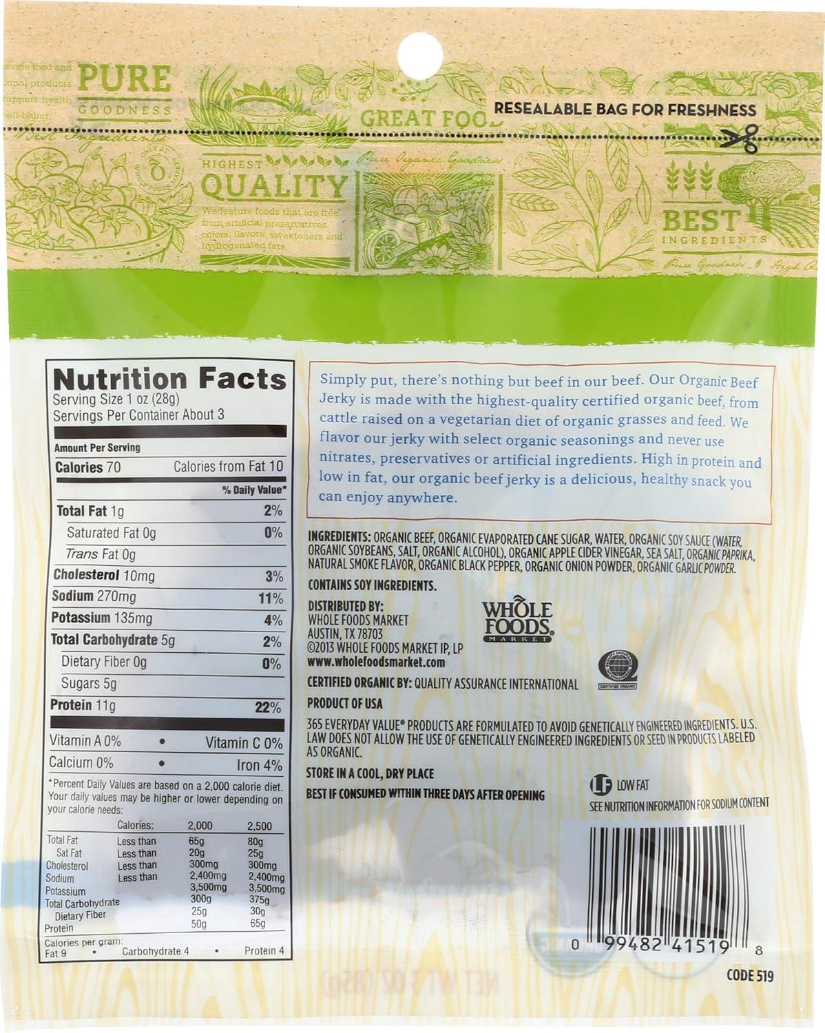 image:image365 by Whole Foods Market Organic Original Beef Jerky 3 Ounceoriginal beef