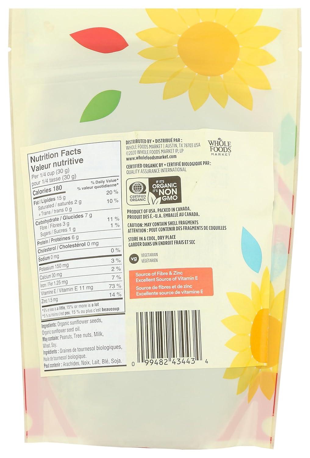 image:image365 by Whole Foods Market Organic Roasted Unsalted Sunflower Kernals 12 OunceOrganic