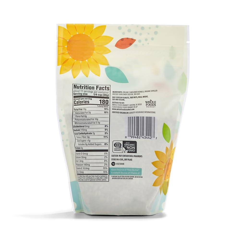 image:image365 by Whole Foods Market Organic Roasted Unsalted Sunflower Kernals 12 OunceSalted