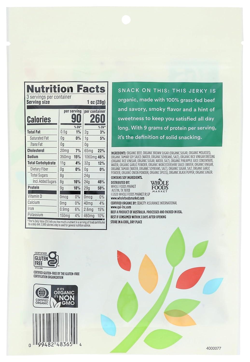 image:image365 by Whole Foods Market Organic Teriyaki Beef Jerky 3 Ounce