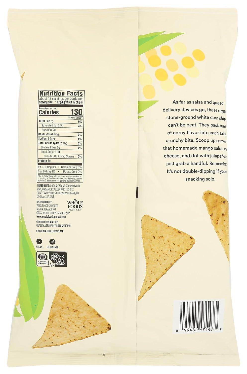image:image365 by Whole Foods Market Organic White Corn Tortilla Chips 12 OunceWhite Corn