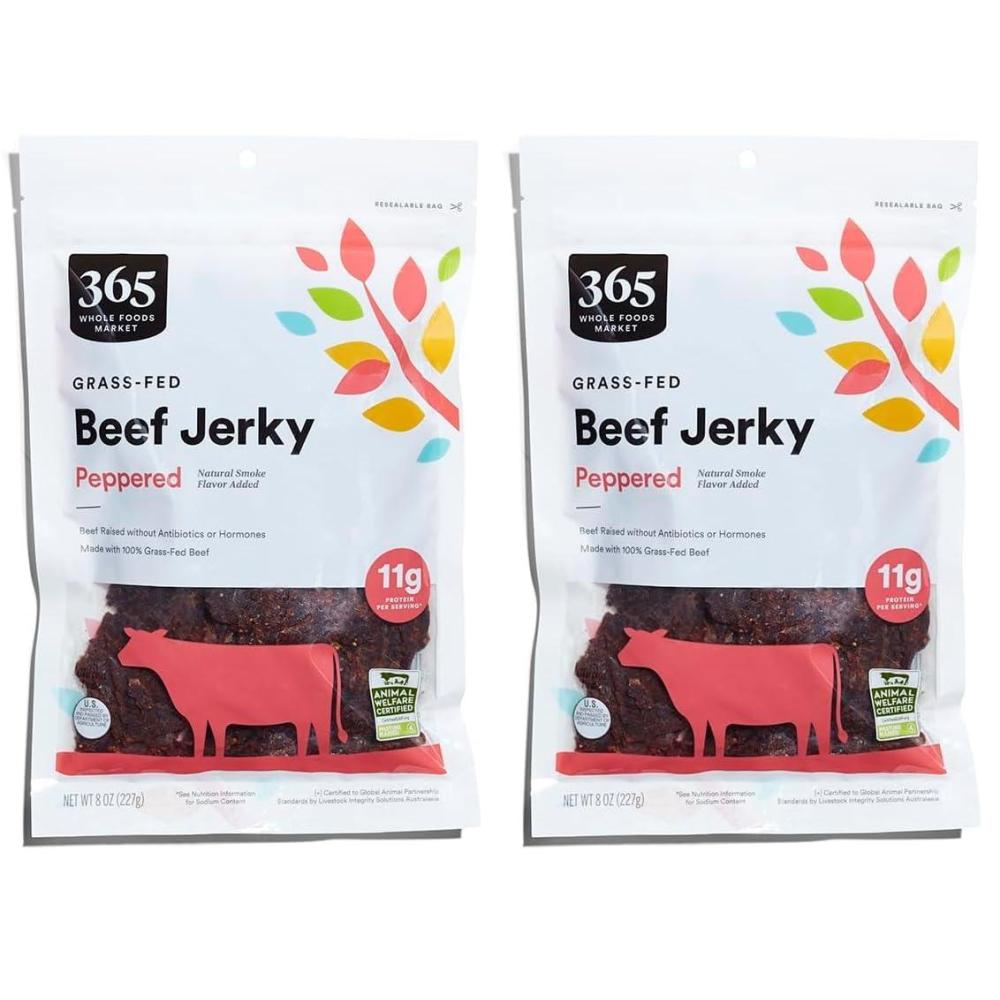 image:image365 by Whole Foods Market GrassFed Beef Jerky Peppered Natural Smoke Flavor 8 Ounce8 Ounce Pack of 2