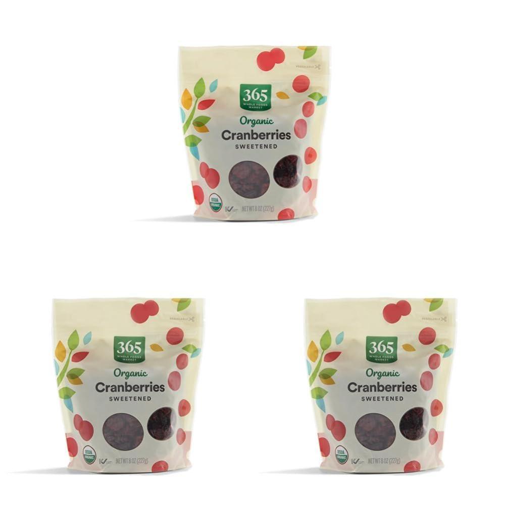 image:image365 by Whole Foods Market Organic Dried Sweetened Cranberries 8 Ounce8 Ounce Pack of 3