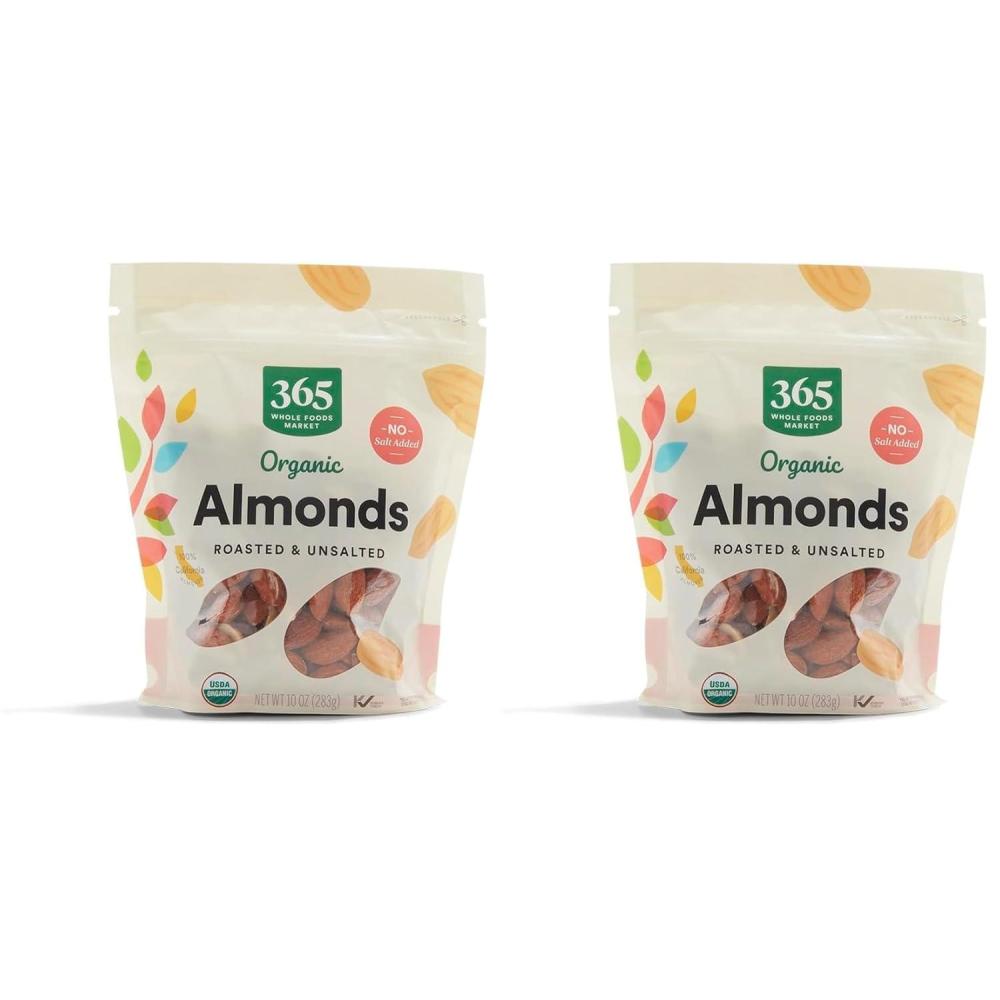 image:image365 by Whole Foods Market Organic Roasted Unsalted Almonds 10 Ounce10 Ounce Pack of 2