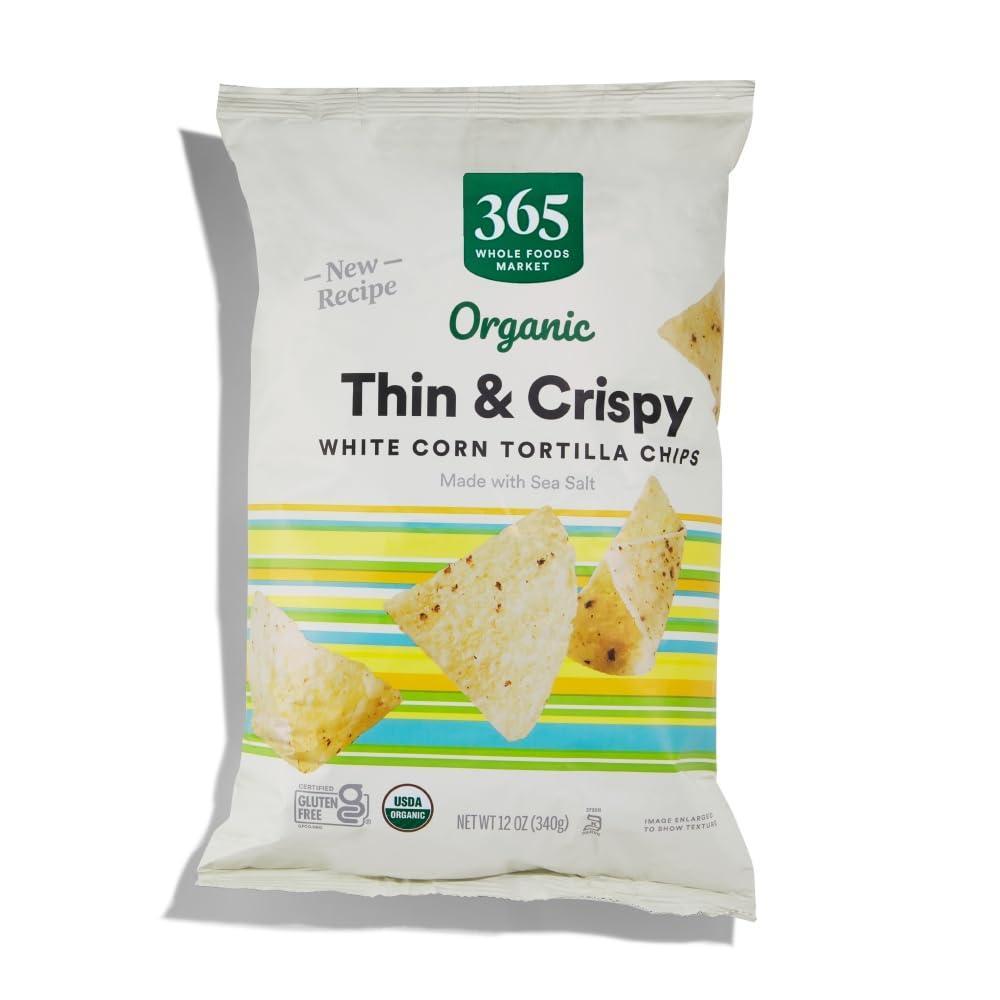 image:image365 by Whole Foods Market Organic White Corn Tortilla Chips Thin and Crispy 12 Ounce12 Ounce Pack of 1