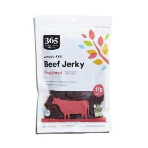 365 by Whole Foods Market, Grass-Fed Beef Jerky, Peppered, Natural Smoke Flavor, 8 Ounce(8 Ounce (Pack of 1))
