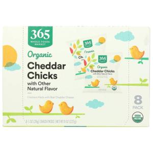 365 by Whole Foods Market, Organic Cheddar Chicks Crackers, 8 Pack(1 Ounce (Pack of 8))