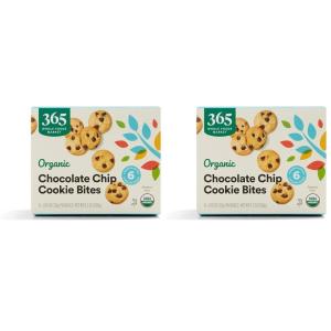 365 by Whole Foods Market, Organic Chocolate Chip Cookie Bites, 6.3 Ounce(1.05 Ounce (Pack of 12))