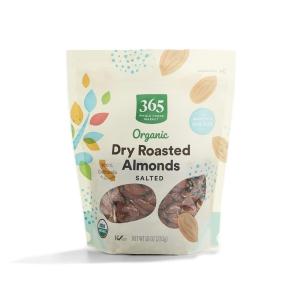 365 by Whole Foods Market, Organic Dry Roasted & Salted Almonds, 10 Ounce(10 Ounce (Pack of 1))